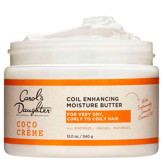 Carol'S Daughter Coco Creme Coil Enhancing Moisture Butter, With Coconut Oil And Mango Butter, For Very Dry Curly Hair, Paraben And Silicone Free, 12 Oz