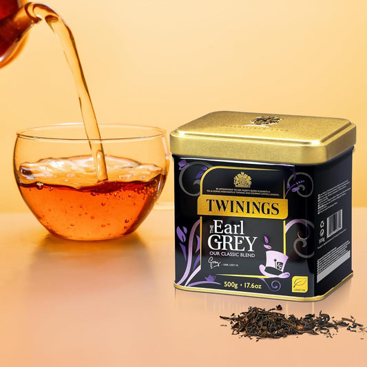 Twinings Earl Grey Loose Leaf Black Tea, 17.64 Ounce (500G) Tin, Caffeinated, Enjoy Hot Or Iced