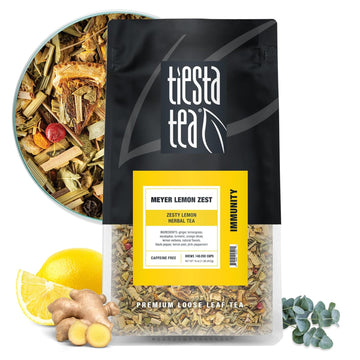 Tiesta Tea - Meyer Lemon Zest | Zesty Lemon Herbal Tea | Premium Loose Leaf Tea Blend | Caffeine Free Herbal Tea | Make Hot Or Iced & Up To 200 Cups - 16 Oz Resealable Bulk Pouch