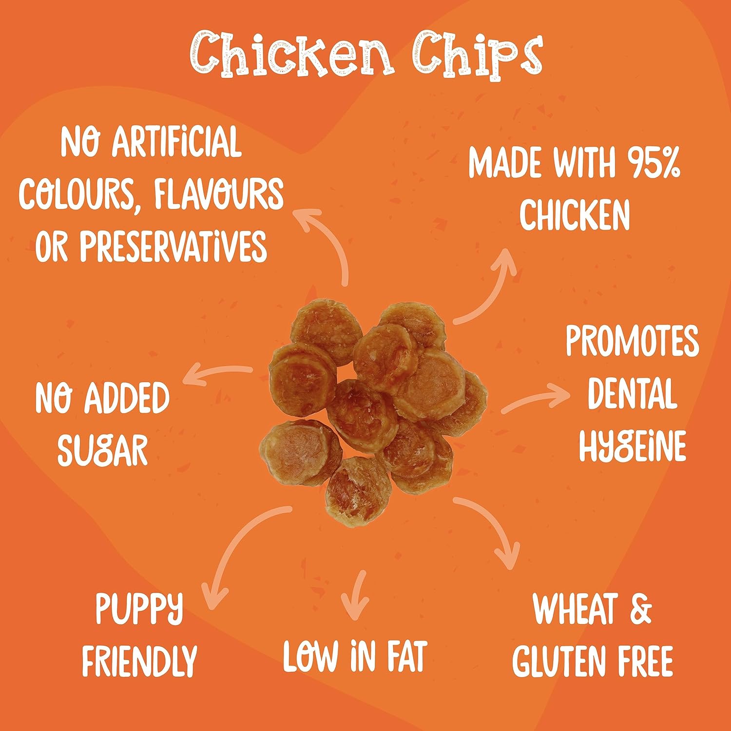 Webbox Chicken Chips Dog Treats - Made with 100 Percent Natural Chicken Breast, Puppy Friendly, Low Fat, Wheat and Gluten Free (10 x 80g Packs) :Pet Supplies