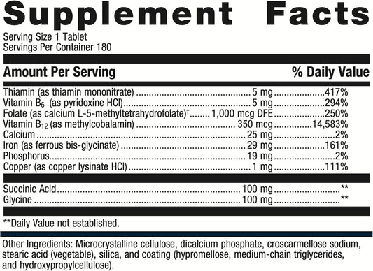 Metagenics Hemagenics - Iron Supplement - Non-Constipating - Vitamin B12, B6 & Folate - Supports Red Blood Cell Function* - Gluten Free & Vegetarian - 180 Tablets