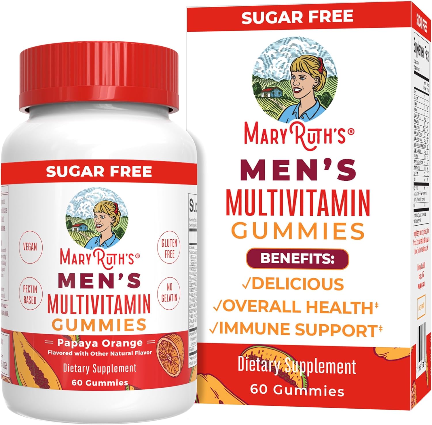 Maryruth Organics Mens Multivitamins Gummies | Vegan Mens Vitamins | Mens Daily Multivitamins For Immune Support | Non-Gmo & Gluten Free Vitamins For Men | 0G Sugar Per Serving | 60 Count