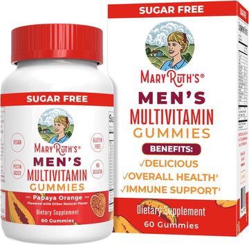 Maryruth Organics Mens Multivitamins Gummies | Vegan Mens Vitamins | Mens Daily Multivitamins For Immune Support | Non-Gmo & Gluten Free Vitamins For Men | 0G Sugar Per Serving | 60 Count