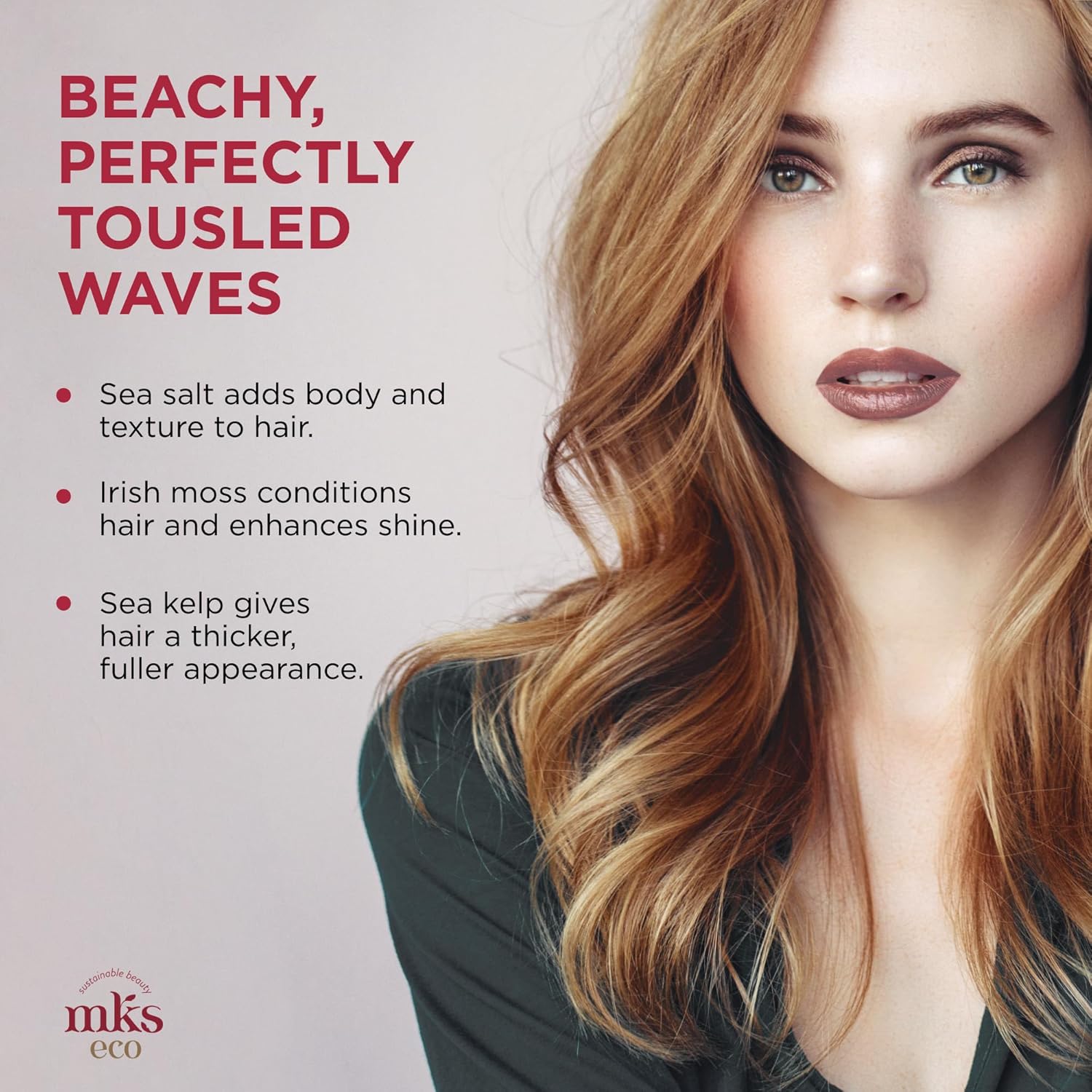 Mks Eco Wave, Original Scent - 4 Fl Oz - Texturizing Sea Salt Spray - For Perfect Beachy Waves - Moroccan Argan Oil, Hemp Seed Oil - Vegan & Cruelty Free : Beauty & Personal Care