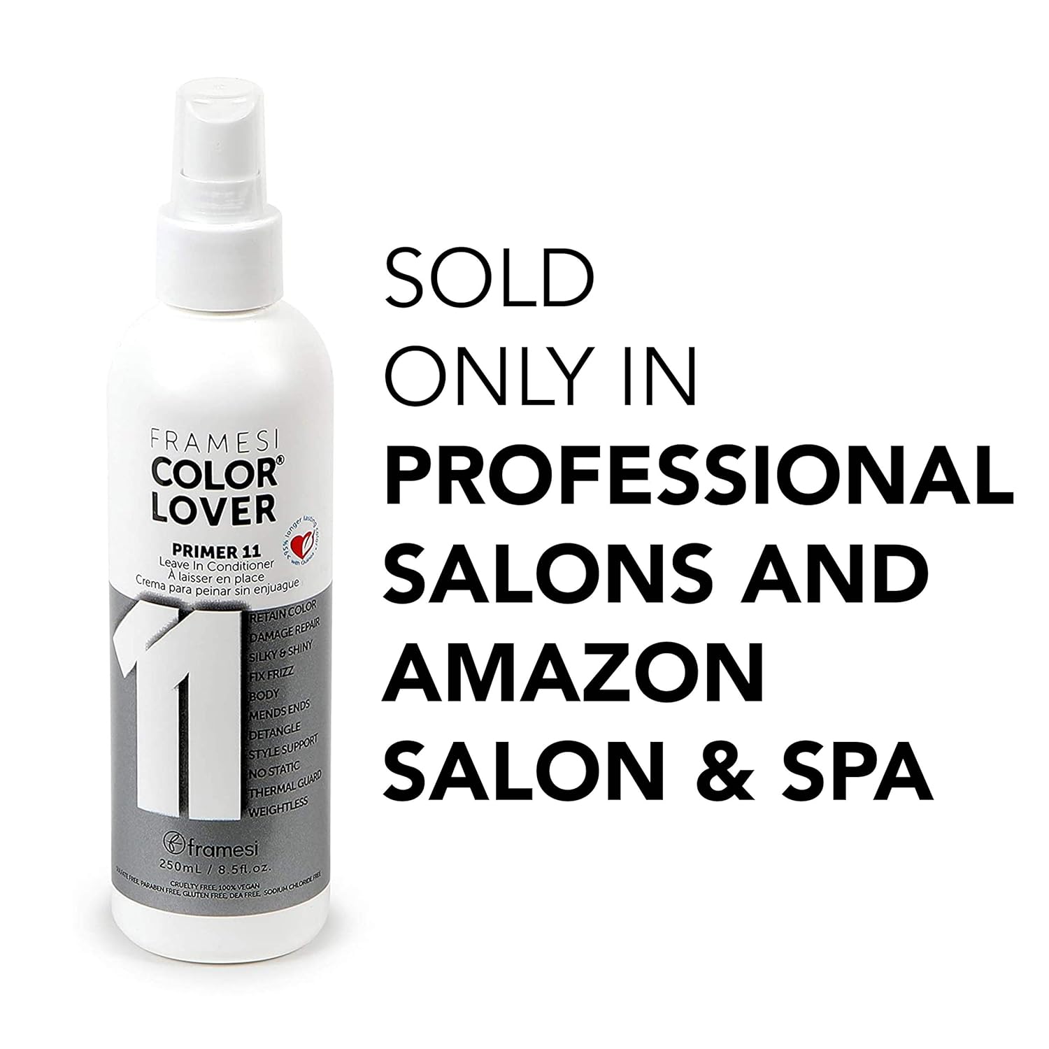 Framesi Color Lover Primer 11 Leave In Conditioner, 8.5 fl oz, Heat Protectant Spray for Hair, Color Treated Hair : Beauty & Personal Care