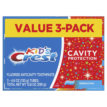 Crest Kid'S Cavity Protection Toothpaste (Children And Toddlers 2+), Sparkle Fun, 4.6 Oz (Pack Of 3)