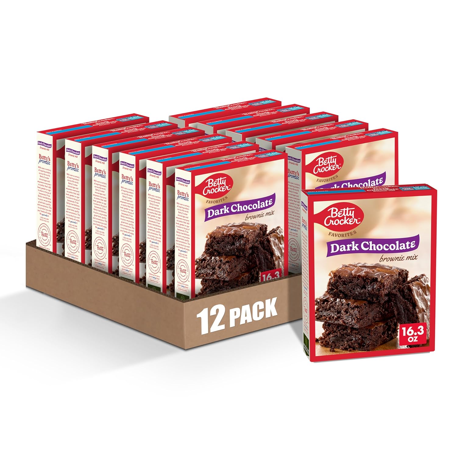 Betty Crocker Favorites Dark Chocolate Brownie Mix, 16.3 oz. (Pack of 12)