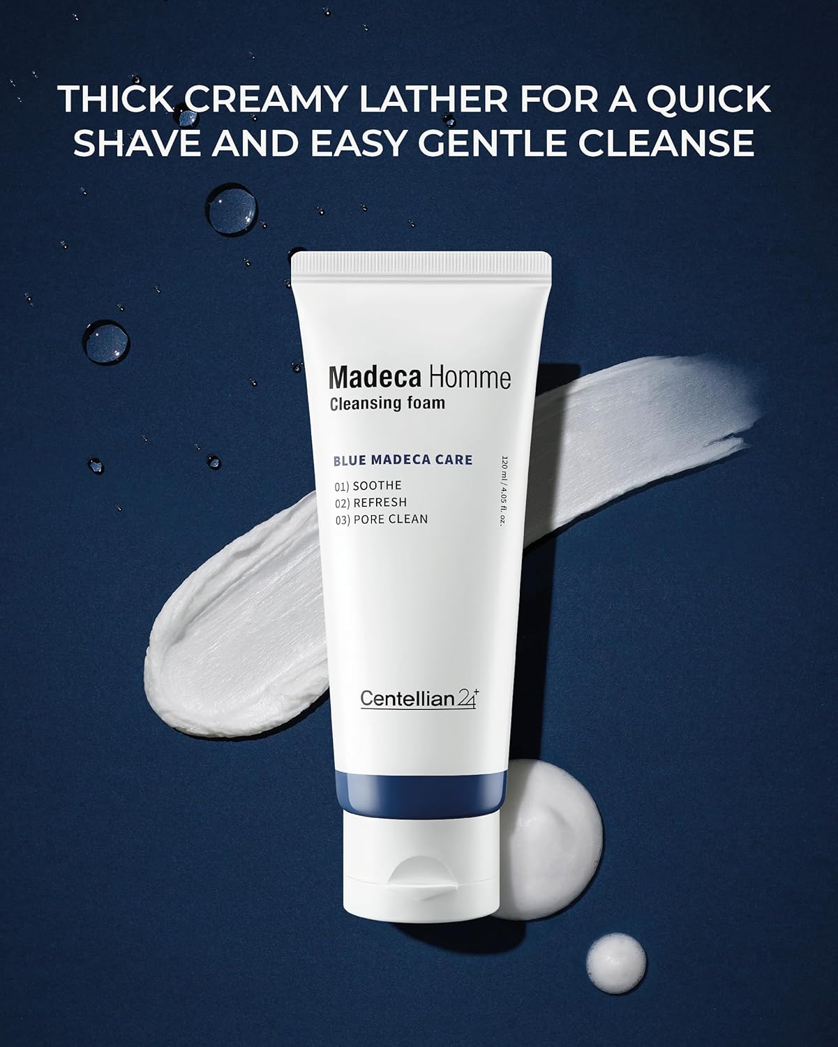 Centellian 24 Homme Cleansing Foam With Teca And Centella Asiatica For Soothing, Refreshing, And Pore-Cleaning - Gentle Daily Face Wash & Shave For Men For Sensitive Acne Prone Oily Skin (4.05 Fl Oz) : Beauty & Personal Care