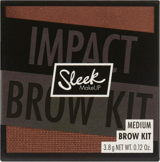 Sleek Makeup Brow Kit, Brow Wax And Powder Kit With Tweezers And 2 Brushes, Define And Sculpt Brow With A Travel Size Kit, Medium