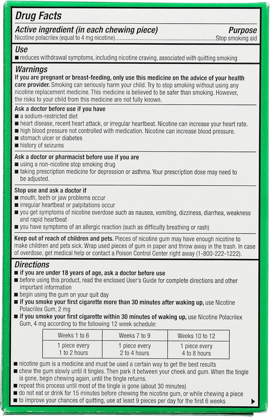 Rite Aid Nicotine Gum, Cool Mint Flavor, 4 Mg - 100 Count | Quit Smoking Aid | Nicotine Replacement Gum | Stop Smoking Aids That Work | Chewing Gum To Help You Quit Smoking | Coated Nicotine Gum