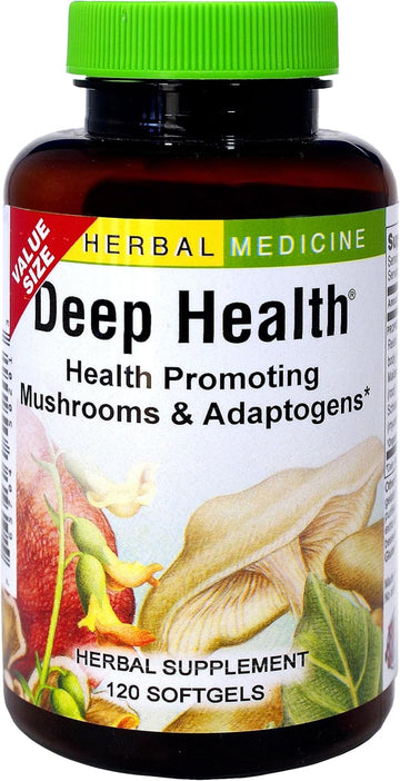 Herbs Etc. Deep Health - Daily Use Adaptogen Supplement - Aids Immune Health & Energy - With Reishi Mushroom - 60 Softgels (60 Servings)