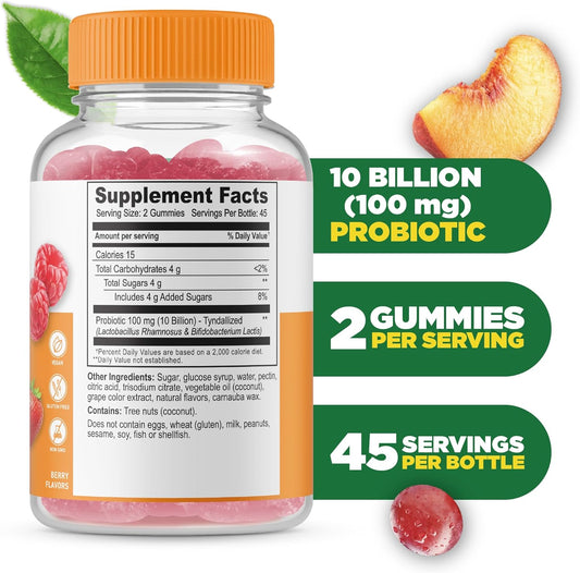 Lifeable Probiotics For Men | 10 Billion Cfu | Great Tasting Mens Probiotic Gummies | Vegan Probiotic For Gut Health And Immune Support | Probiotics Gummies For Men | 90 Gummies
