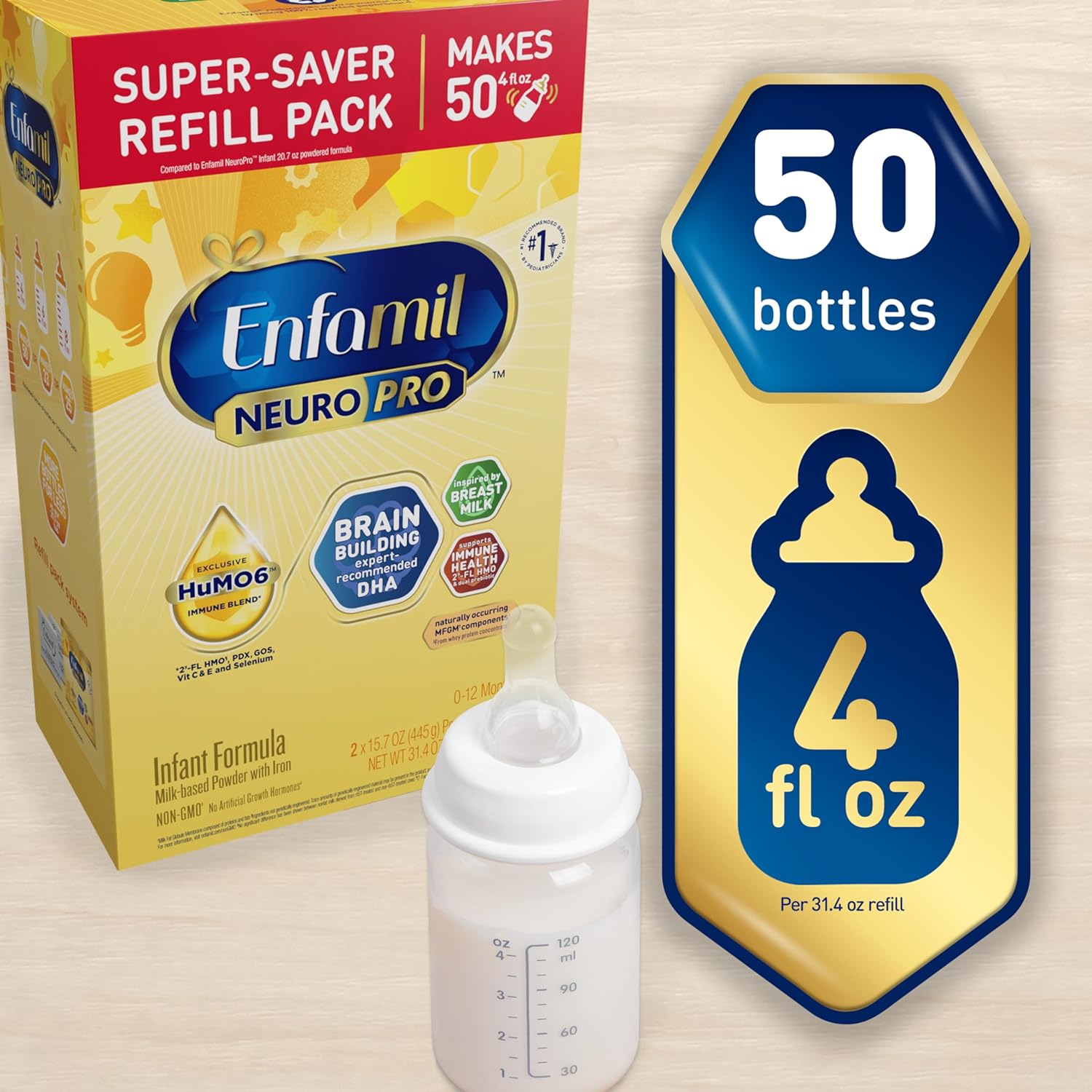 Enfamil NeuroPro Baby Formula, MFGM* 5-Year Benefit, Expert-Recommended Brain-Building Omega-3 DHA, Exclusive Immune Supporting HuMO6 Blend, Infant Formula Powder, Baby Milk, 31.4 Oz : Everything Else