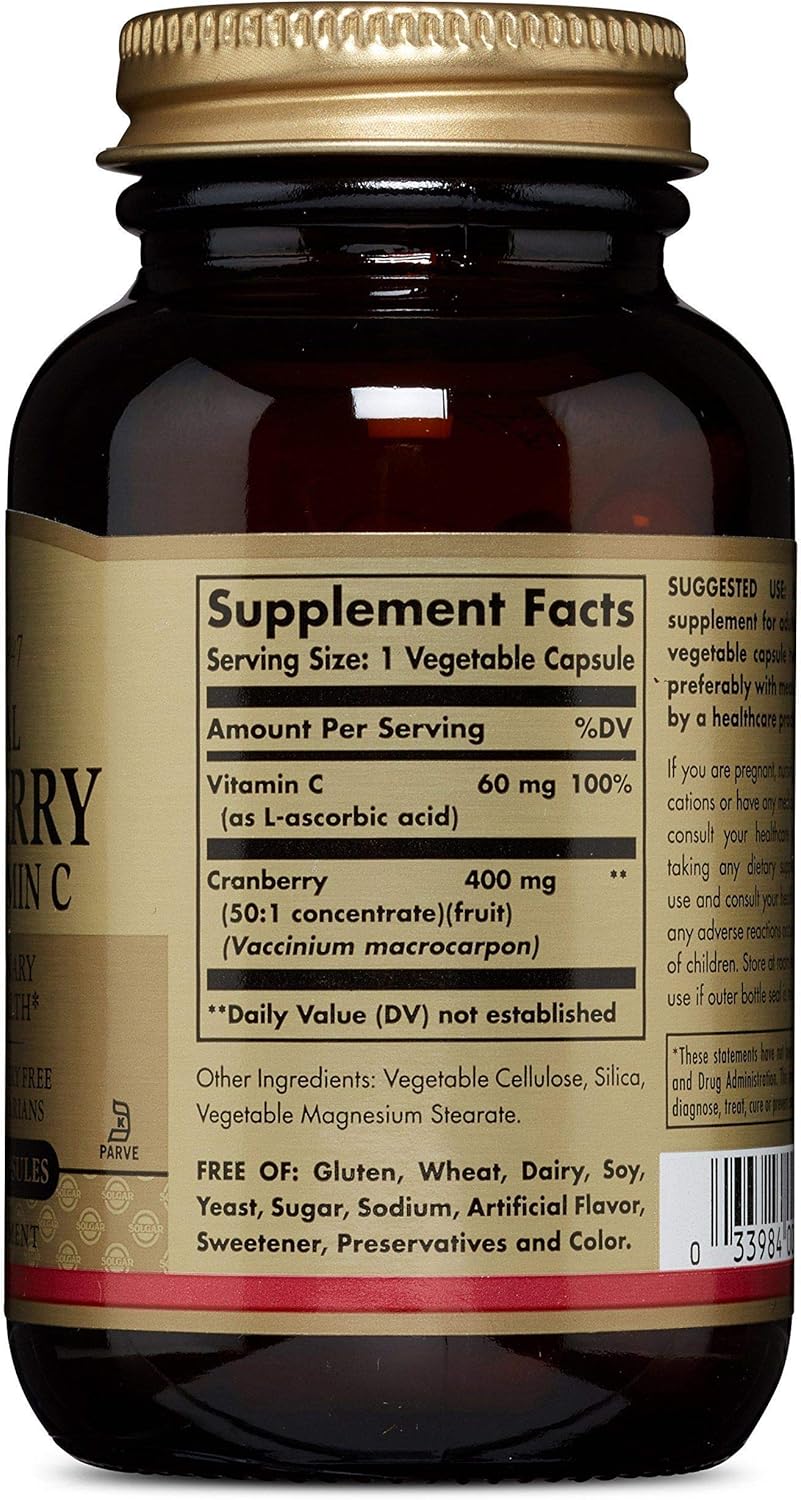 Solgar - Cranberry Extract With Vit C, 60 Veggie Caps