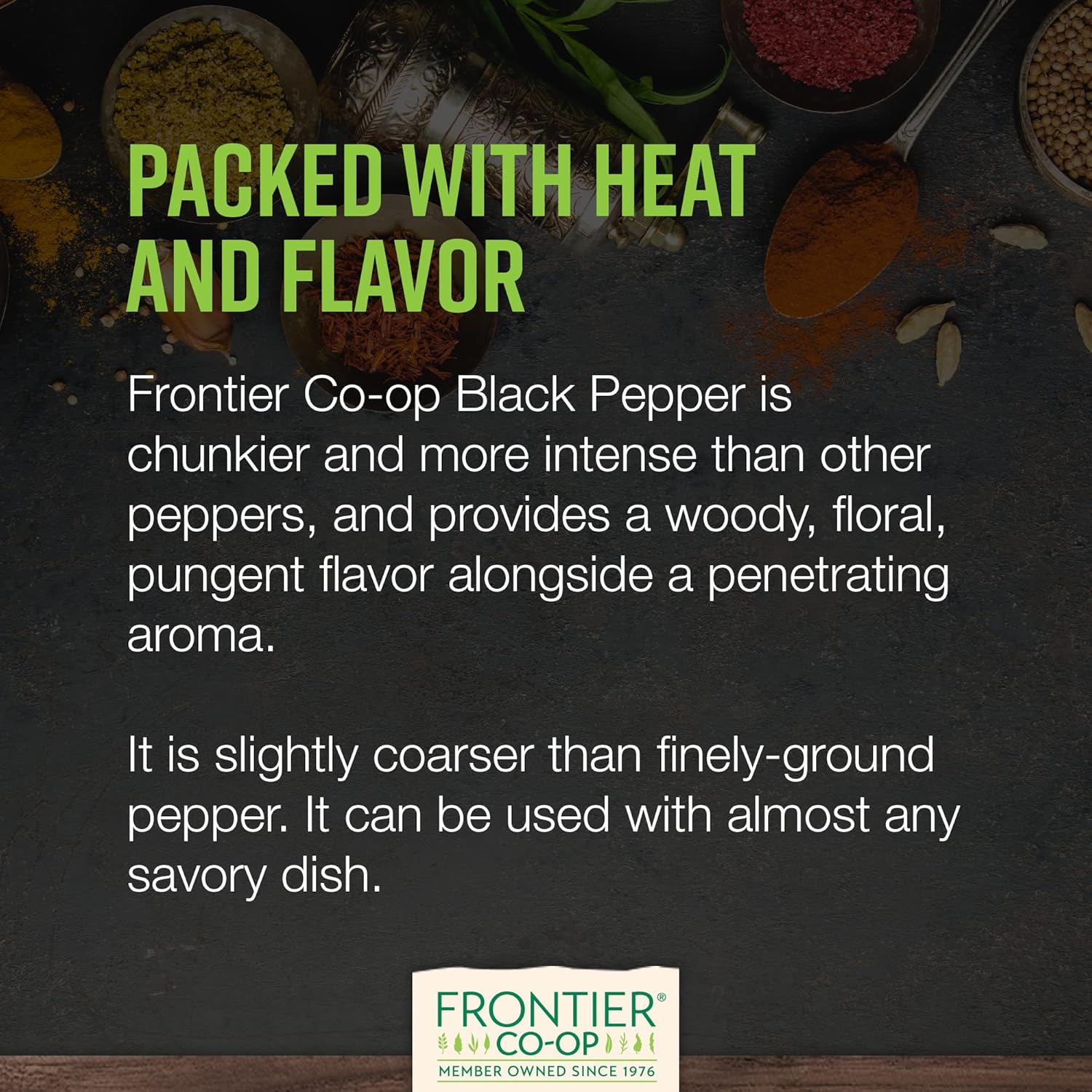 Frontier Co-Op Organic Medium Ground Black Pepper, 1-Pound Bulk Bag, Full-Bodied Flavor And Aroma, Kosher