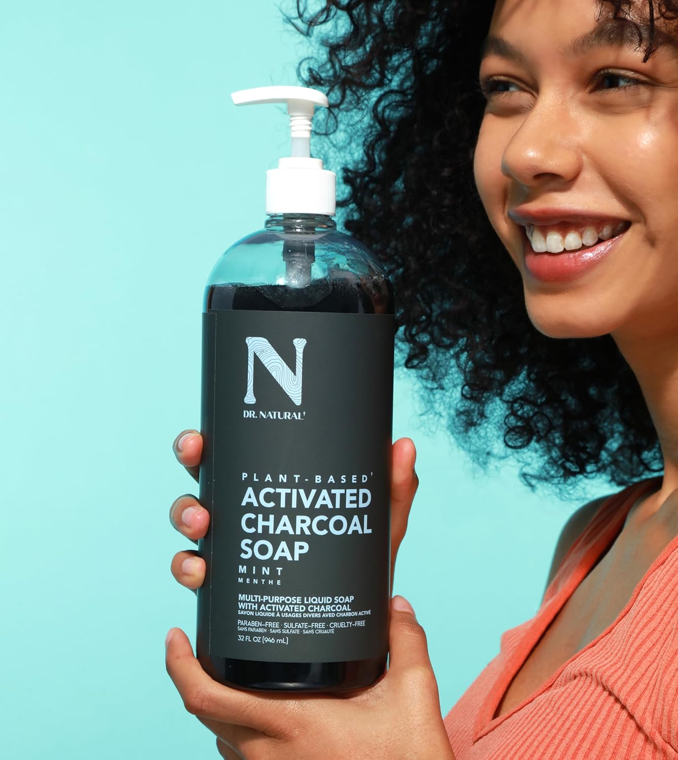 Dr. Natural Activated Charcoal Liquid Soap - Anti Acne And Blemishes - Deep Cleansing Body Wash - Gentle Body Soap For Clear Skin - Lavender - 16 Oz : Beauty & Personal Care