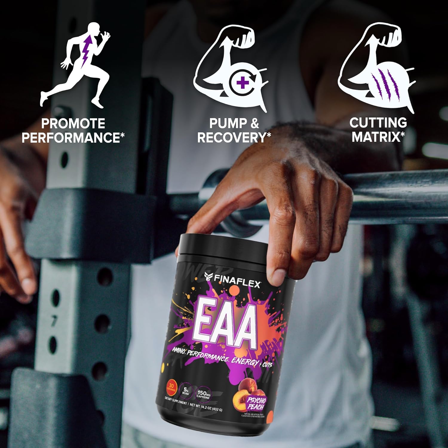 Finaflex Eaa, Psycho Peach - 14.2 Oz - Promotes Performance, Energy & Cuts - With Bcaas, L-Glutamine, L-Arginine, Acetyl-L-Carnitine & Caffeine - 30 Servings : Health & Household