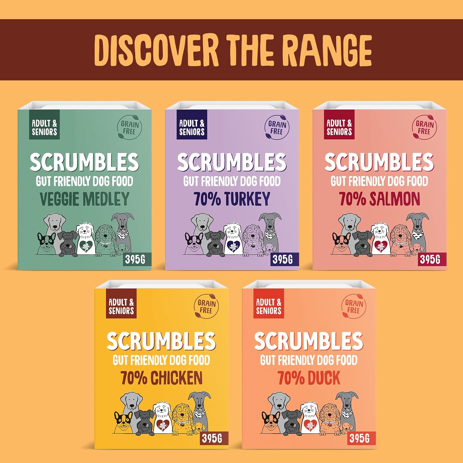 Scrumbles Natural Wet Dog Food, Grain Free Recipe with 70% Chicken and Slippery Elm, 7x 395g,package may vary :Books