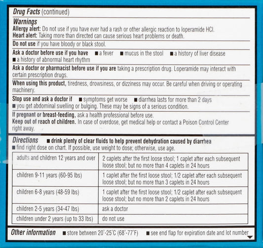 Rite Aid Anti-Diarrheal Caplets - 12 Count - 2 Mg Loperamide Hydrochloride | Easy-To-Swallow Anti-Diarrhea Pills | Diarrhea Medicine Adults | Upset Stomach Relief | Control Symptoms Of Diarrhea