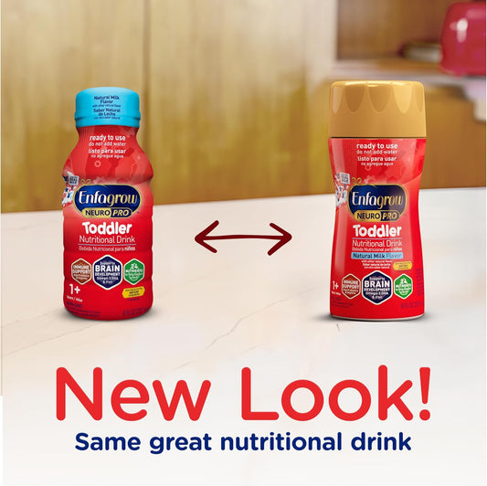 Enfagrow Premium Toddler Nutritional Drink, Made With Real Milk, Brain-Building Omega-3 Dha, Nutrients For Growth & Immune Support, Non-Gmo, Ready To Use, 8 Fl Oz (24 Bottles)