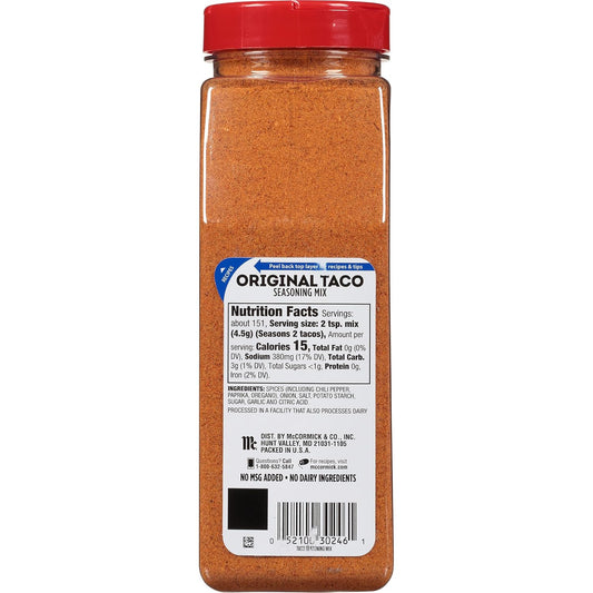 Mccormick Original Taco Seasoning Mix, 24 Oz