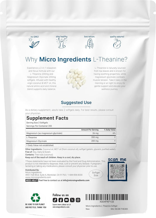 Pure L-Theanine Powder, 100 Grams (1 Year Supply), Filler Free, No Gmos And Vegan Friendly