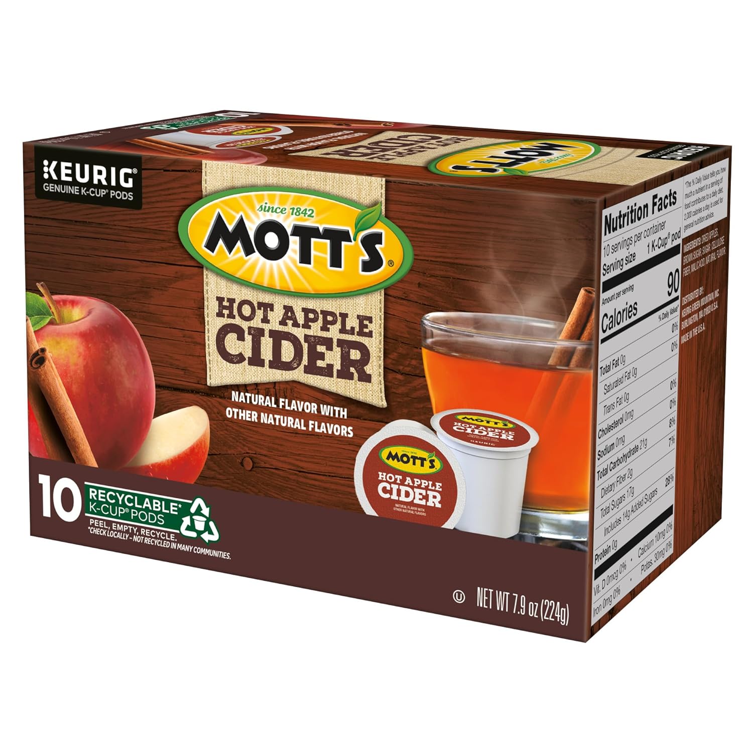 Mott'S Hot Apple Cider, 60 Count (6 Packs Of 10)