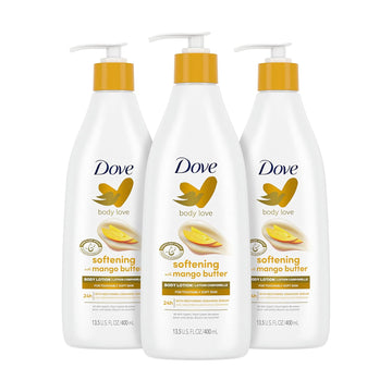 Dove Body Love Softening Body Lotion With Mango & Almond Pack Of 3 For Touchably Soft Skin Butters Lotion For Dry Skin With Restoring Ceramide Serum 13.5 Oz