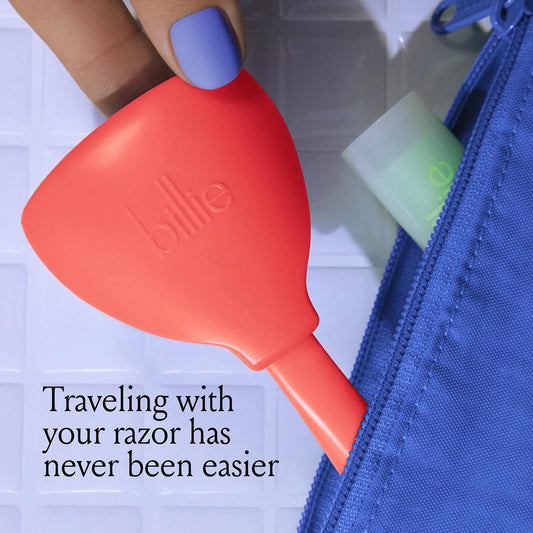 Billie 5-Blade Women’S Razor Travel Case - Take Your Razor To-Go - Magnetic Top - Easy Storage - Portable & Convenient - Coral