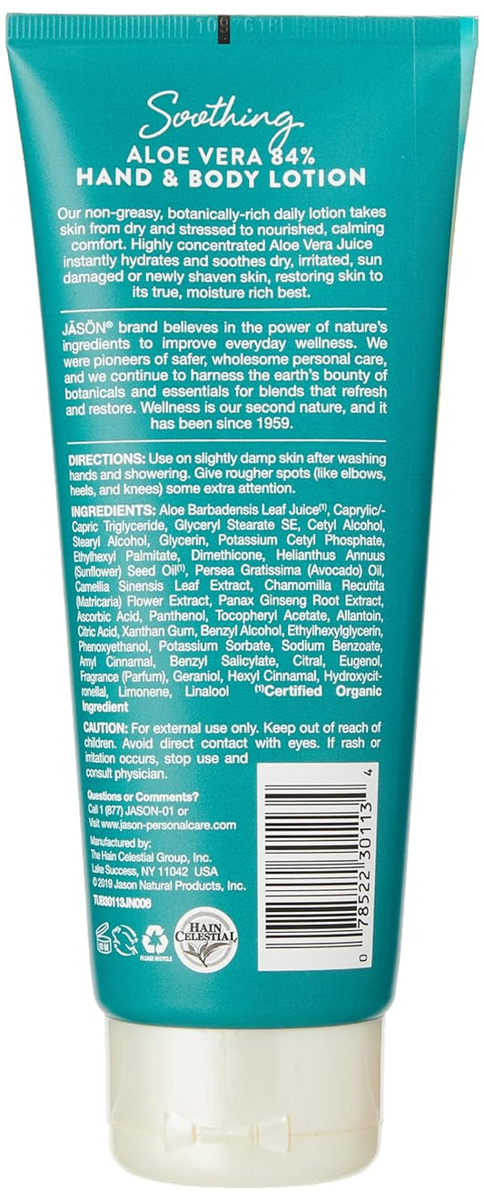 Jason Soothing Aloe Vera 84% Hand & Body Lotion 8 Oz