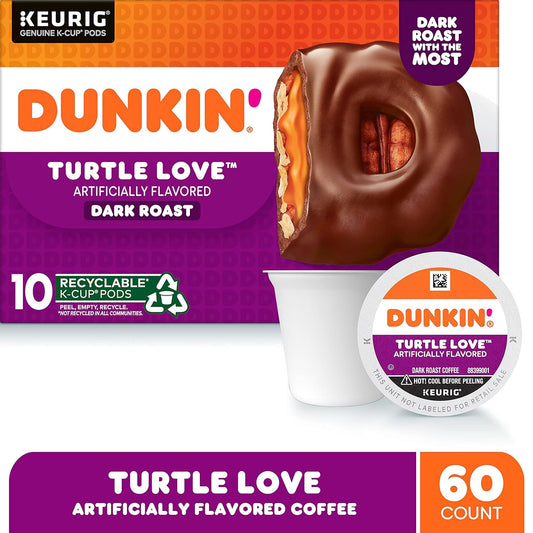 Dunkin' Turtle Love Flavored Coffee, 60 Keurig K-Cup Pods
