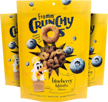 Fromm Crunchy Os Blueberry Blasts Dog Treats - Premium Crunchy Dog Treats - Chicken Recipe - Pack Of (3) 6 Oz Bags