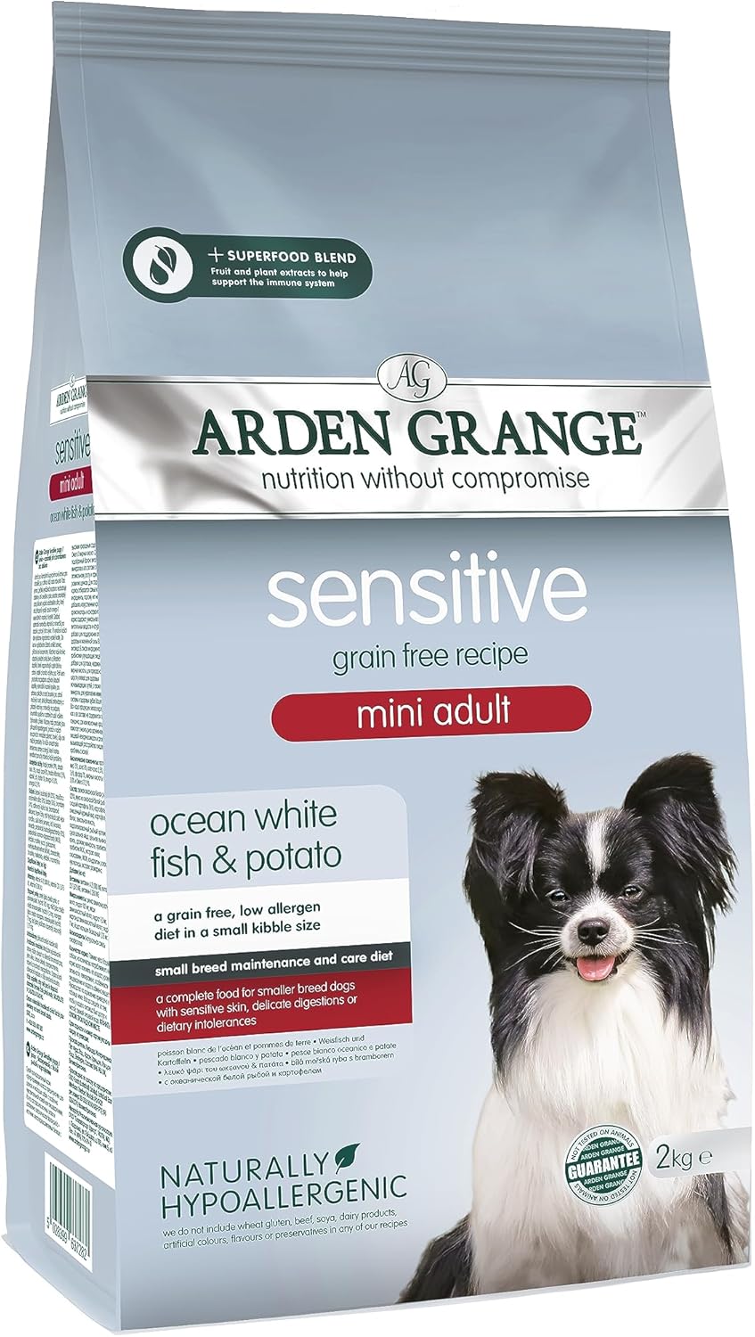 Arden Grange Sensitive grain free mini adult ocean white fish & potato 2kg :Pet Supplies