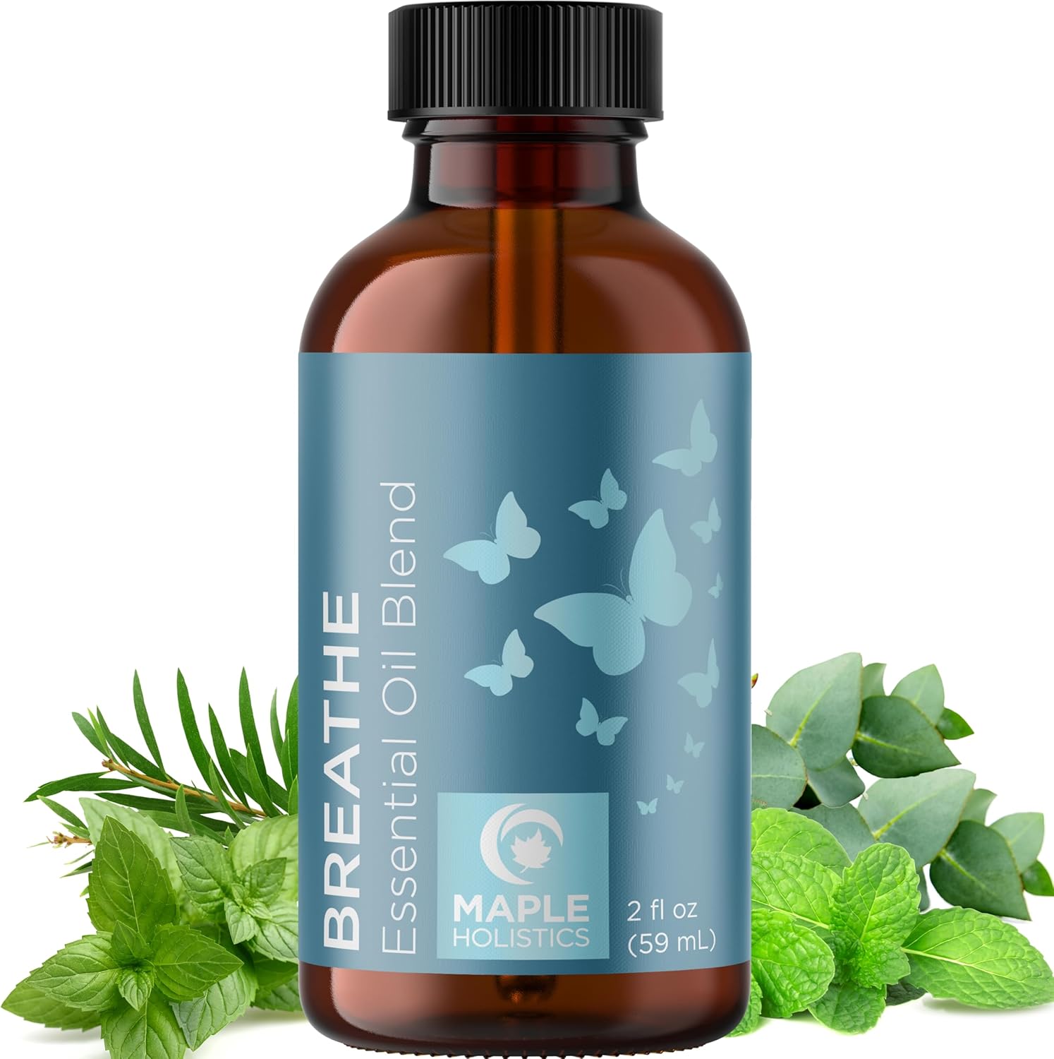 Breathe Blend Essential Oil For Diffuser - Invigorating Breathe Essential Oil Blend With Eucalyptus Peppermint Tea Tree And Mint Essential Oils For Diffusers For Home And Shower Aromatherapy 2Oz