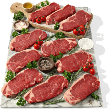 Musclefood Uruguayan Sirloin Steaks (10 X 200G) | Hand Trimmed, Rich Flavour | Freezer-Friendly | 10 Steaks |