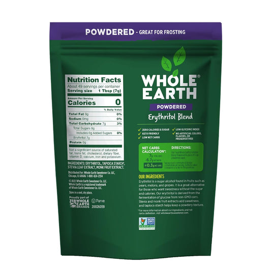 Whole Earth Powdered Erythritol Plant-Based Confectioner'S Sugar Alternative, 12 Ounce Resealable Bag