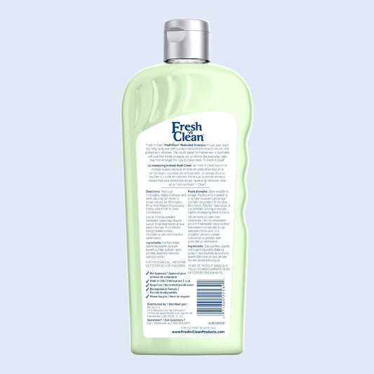 Petag Fresh 'N Clean Medi-Cleen Medicated Shampoo - Fragrance Free - For Scaling, Dandruff Itching, & Dry Skin - 18 Fl Oz