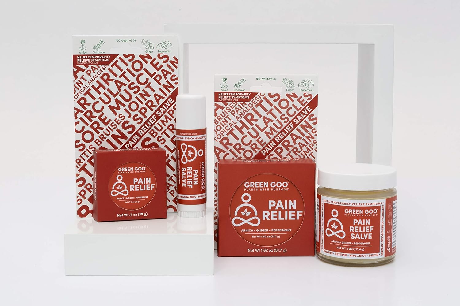 Green Pain Relief Skin Salve, All-Natural Pain Relief Formula For Arthritis, Sore Muscles & Bruises, Rapid Relief, 4 Oz Jar