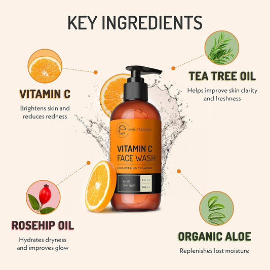 Eve Hansen Organic Rose Water - Vitamin C Cleanser - Vitamin C Face Moisturizer