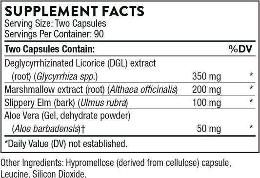 Thorne Gi Relief - Digestion Supplement Supports Gut Health & Bloating Relief - Made With Marshmallow Root Extract & Digestive Enzymes - 180 Capsules - 90 Servings