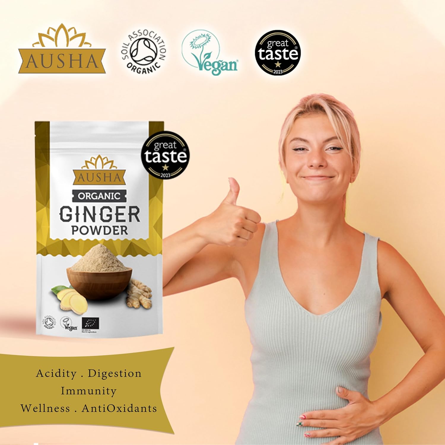 Organic GINGER POWDER 500g - UK Certified Orgainic by Soil Association -1* GREAT TASTE AWARD : Amazon.co.uk: Health & Personal Care