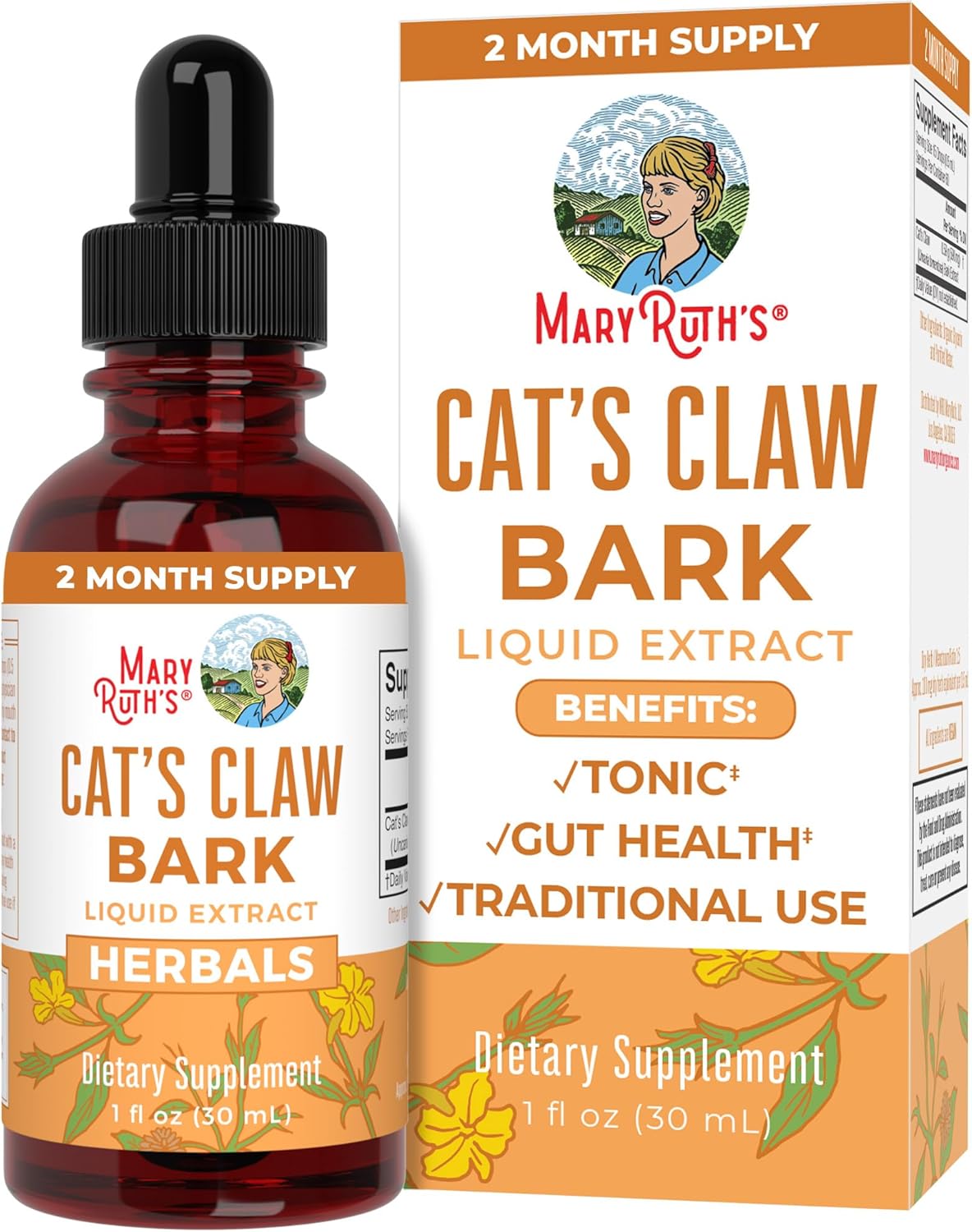 Maryruth Organics Cat'S Claw Drops | Digestive Health | Immune Support | Joint Health | Vegetable Glycerin | Vegan | Non-Gmo | Gluten Free | 1 Fl Oz