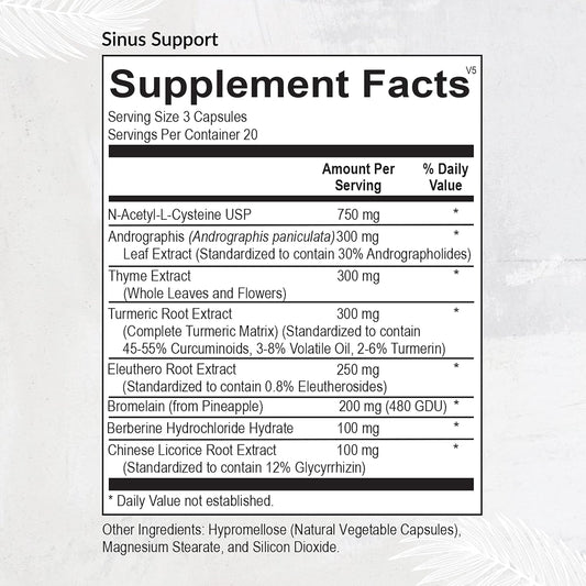 Equilife - Sinus Support, With Berberin & Licorice Root To Help Promote Nasal Congestion, Mucus Relief, And Sinus Relief, Rich With Antioxidants And Amino Acids, Gluten-Free (20 Servings)
