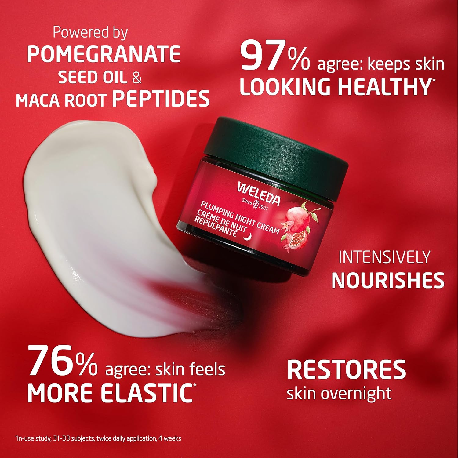 Weleda Face Care Plumping Night Cream, Plant Rich Moisturizer with Pomegranate and Maca Root Peptides : Beauty & Personal Care