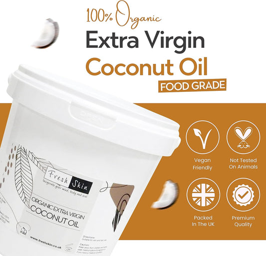 Freshskin Beauty LTD | 500g Organic Extra Virgin Coconut Oil - 100% Pure, Raw & Cold Pressed