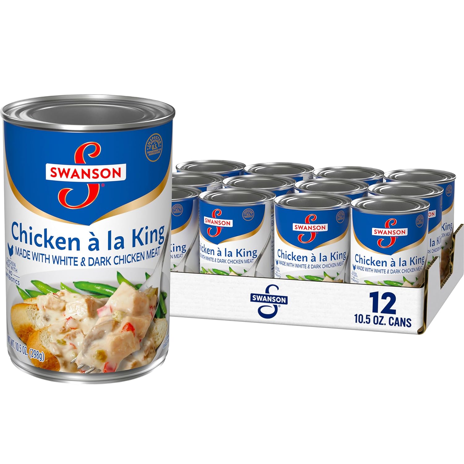 Swanson Canned Chicken a la King With White and Dark Chicken Meat, 10.5 OZ Can (Case of 12)