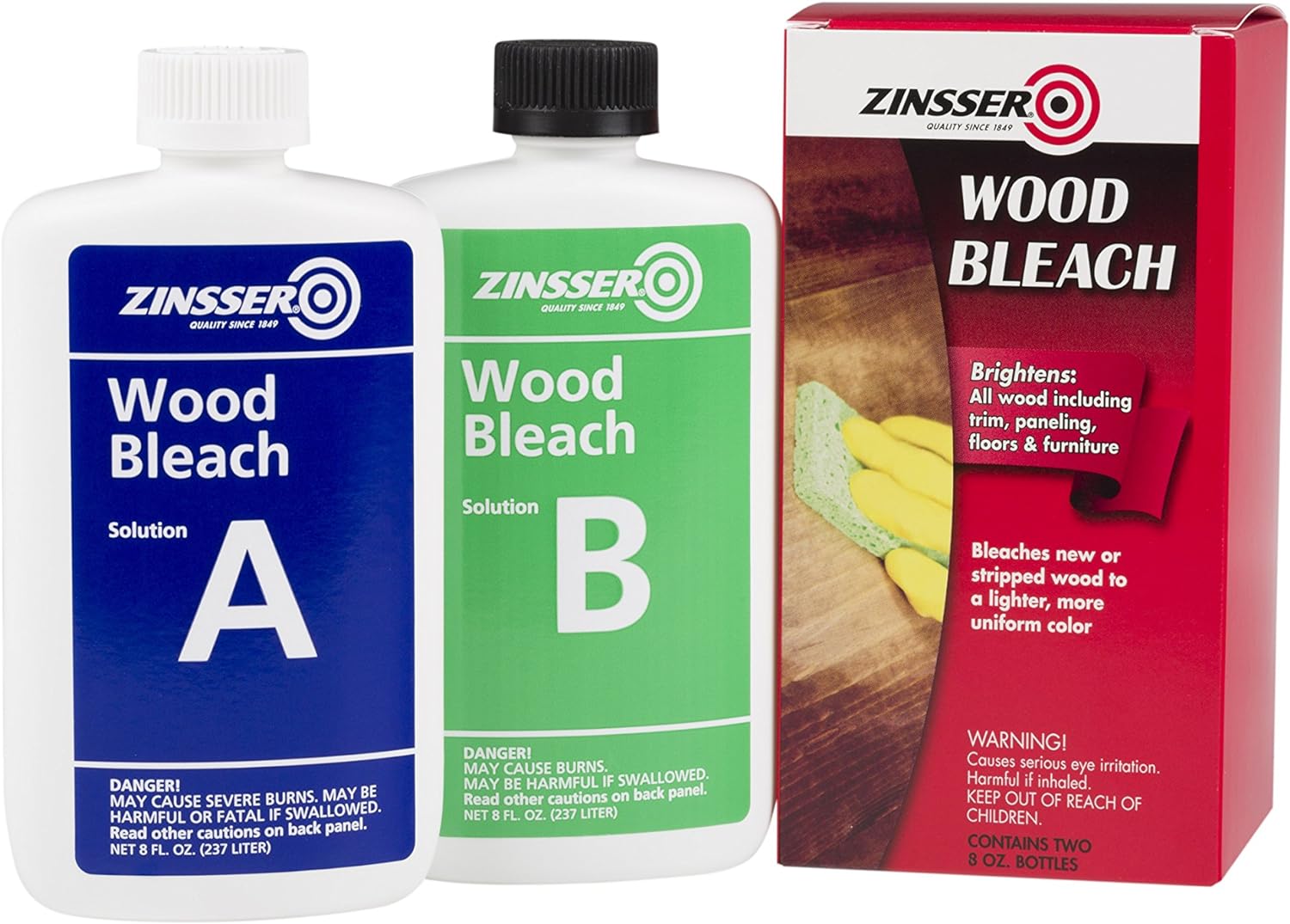 Zinsser 300451 Wood Bleach, Part A and B, 8 Ounce (Pack of 2)