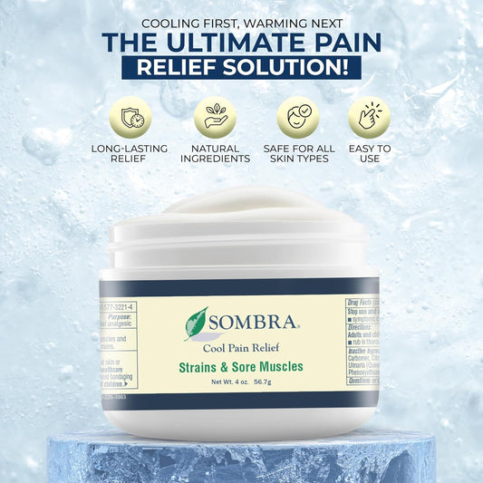 Sombra Original Cool Therapy Gel Cold Pain Relief For Swelling, Growing Pains, Soreness, Post-Workout, Vegan Formula Free Of Artificial Fragrances, Dyes, Nsaid, Wax, Petroleum, Alcohol - 8Oz Per Jar