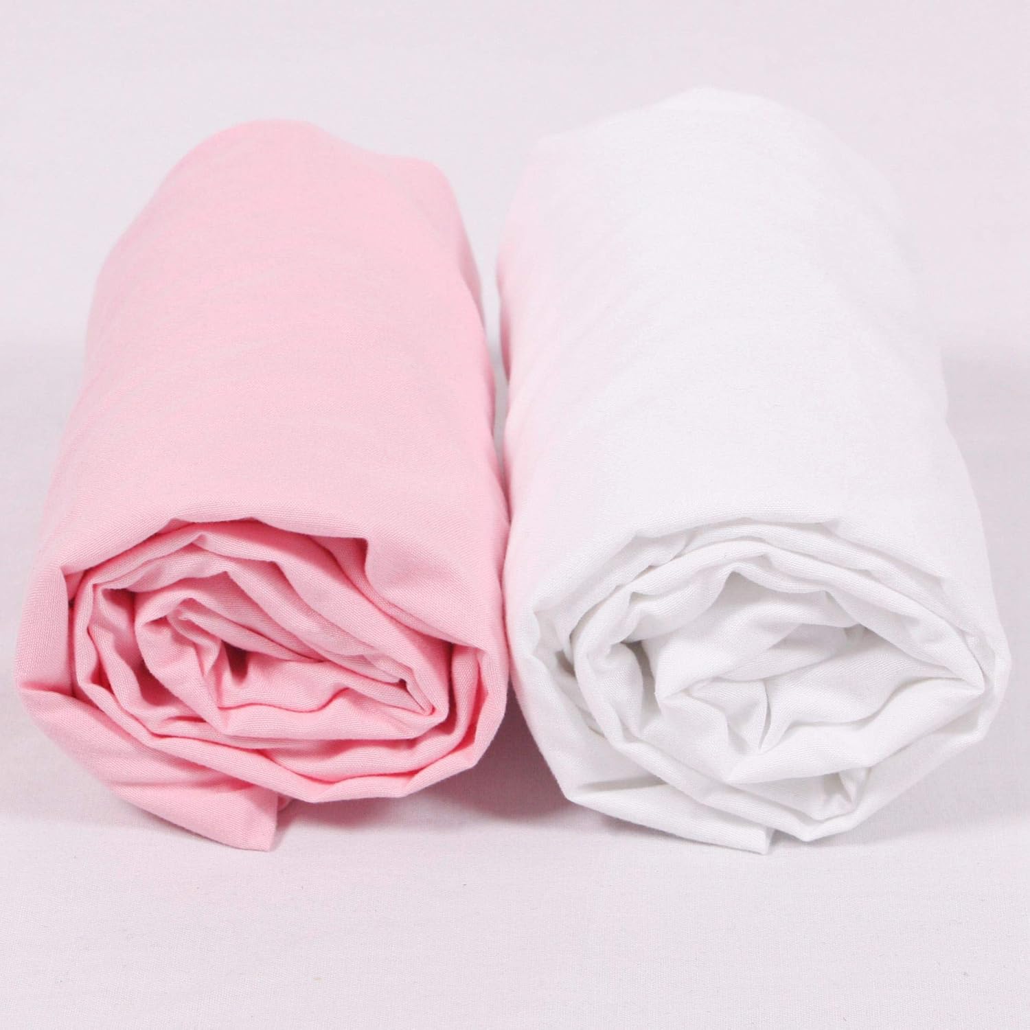 Belsden 2 Pack Microfiber Soft Changing Pad Cover Set, With 2 Considerate Safety Belt Holes, Durable Diaper Change Table Sheet Set For Baby Girls, 16''X32''X8'', White & Pink Colors