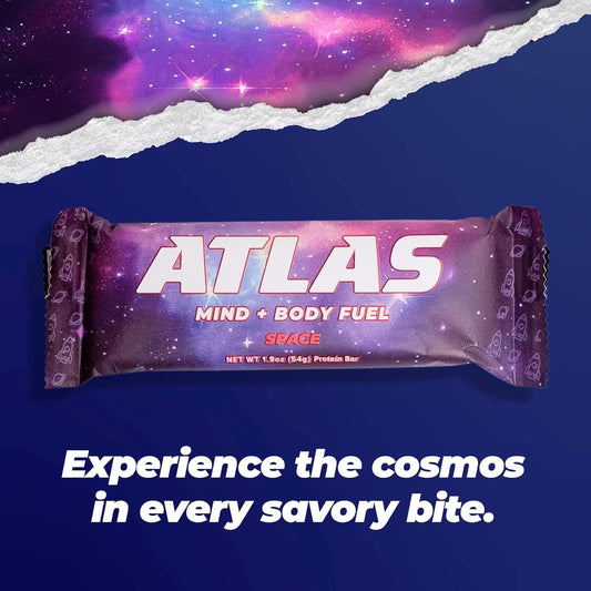 Atlas Protein Bar, 20G Protein, 1G Sugar, Clean Ingredients, Gluten Free (Space, 12 Count (Pack Of 1))